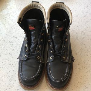 Thorogood 6"  Black Moc Toe Wedge Boot